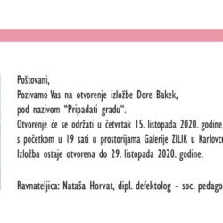 Najava izložbe: "Pripadati gradu" - Dora Bakek