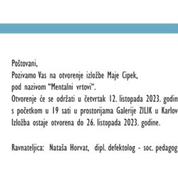 Najava izložbe: „Mentalni vrtovi“ akademske umjetnice Maje Cipek